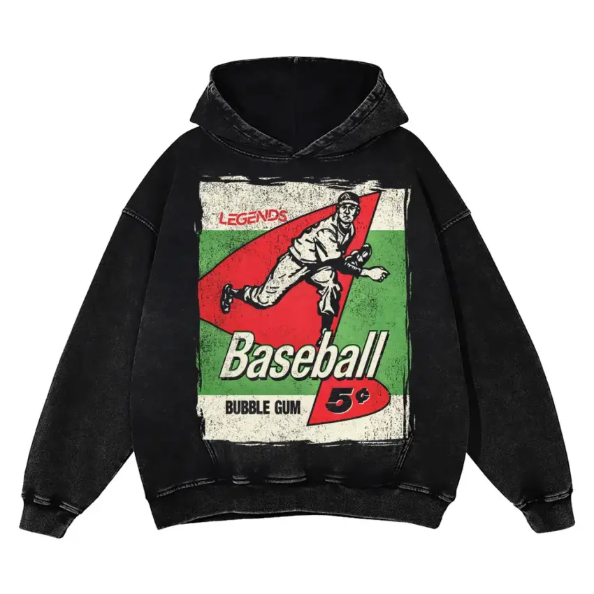 Five Cent Fielders Choice Aicd Wash Oversized Hoodie