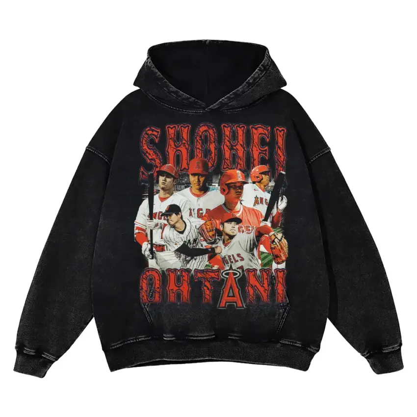 Shohei The Unicorn Aicd Wash Oversized Hoodie