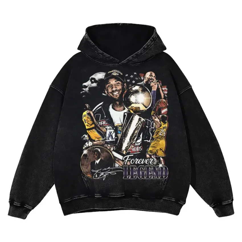 Forever A Legend Basketball Icons Aicd Wash Oversized Hoodie