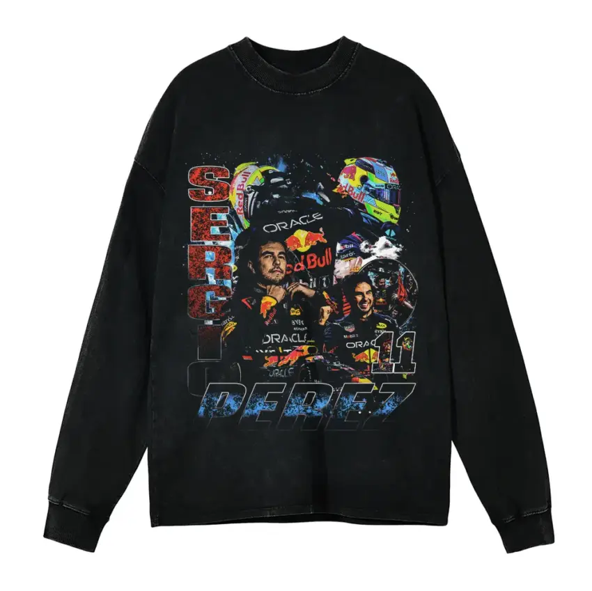 Perez Oracle Racer Aicd Wash Oversized Long Sleeve Shirt