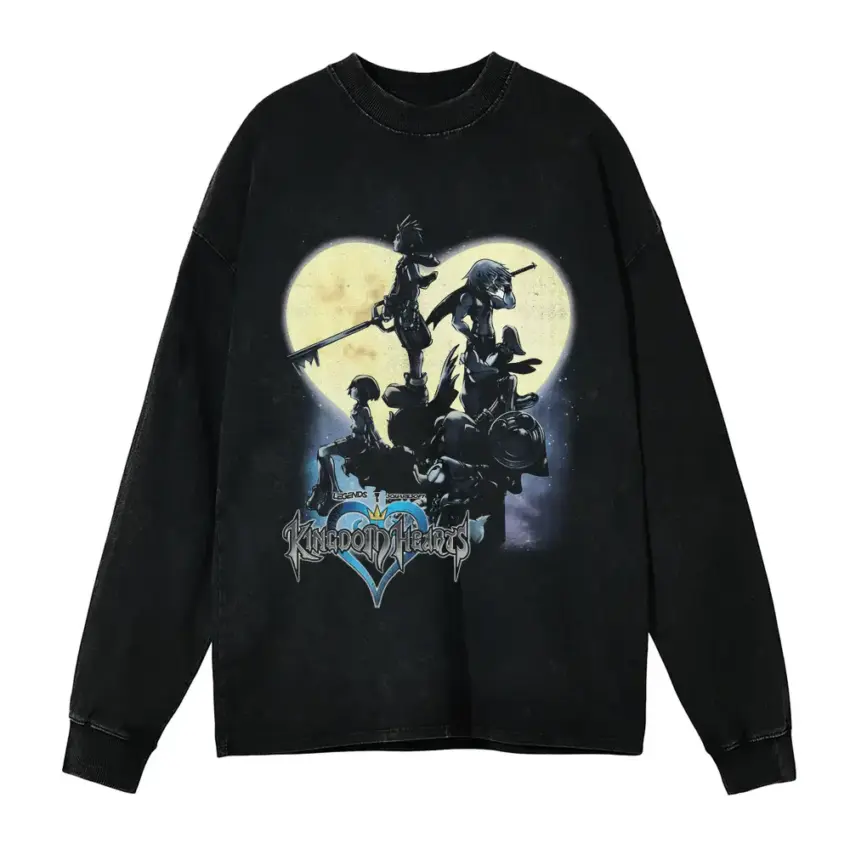 Kingdom Hearts Climb Aicd Wash Oversized Long Sleeve Shirt