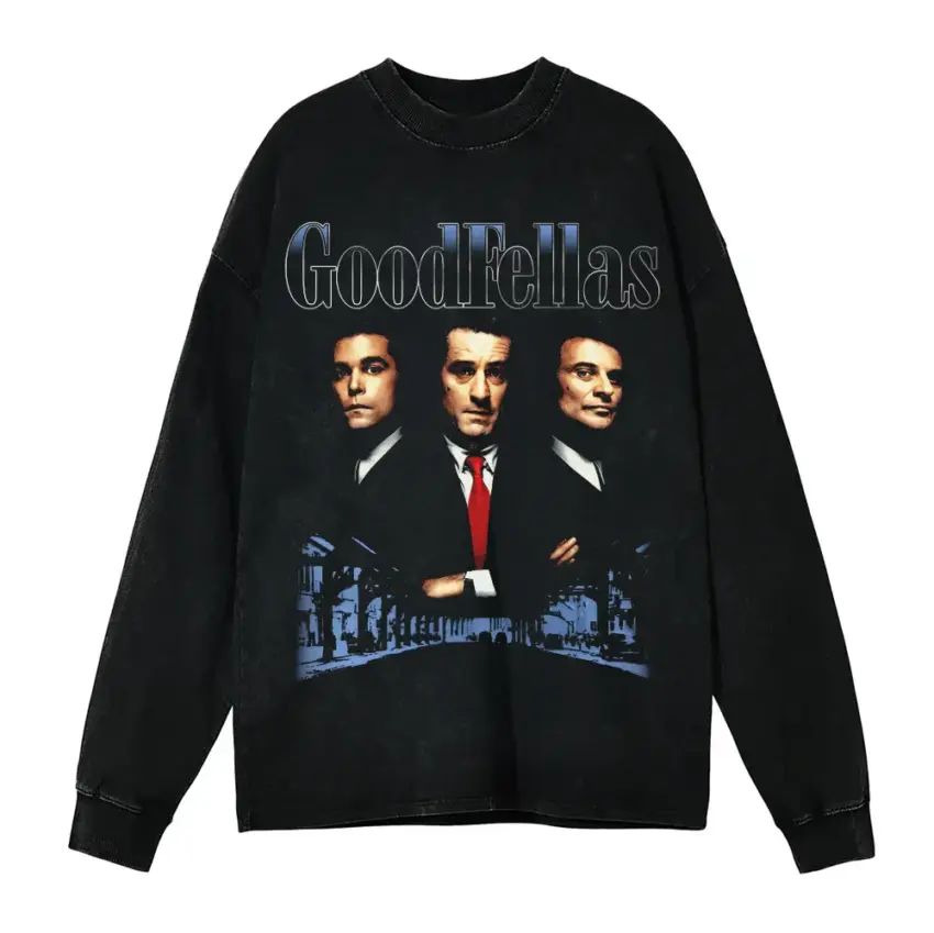 Goodfellas Tribute Aicd Wash Oversized Long Sleeve Shirt