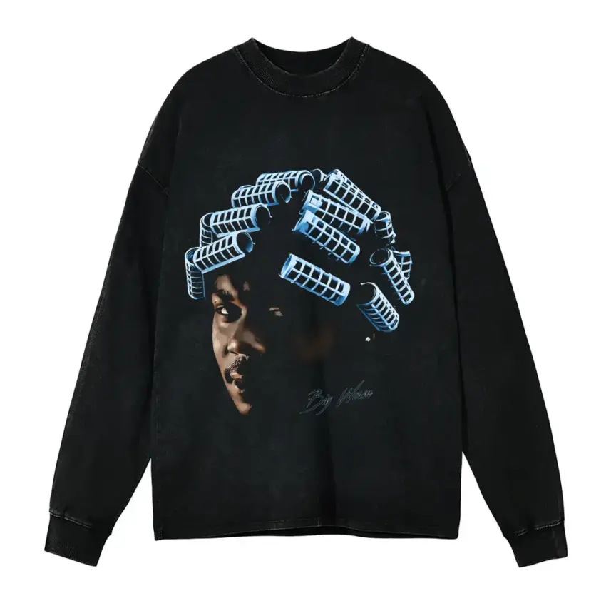 Playing With My Money Aicd Wash Oversized Long Sleeve Shirt