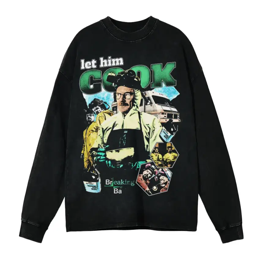 The One Who Knocks Aicd Wash Oversized Long Sleeve Shirt
