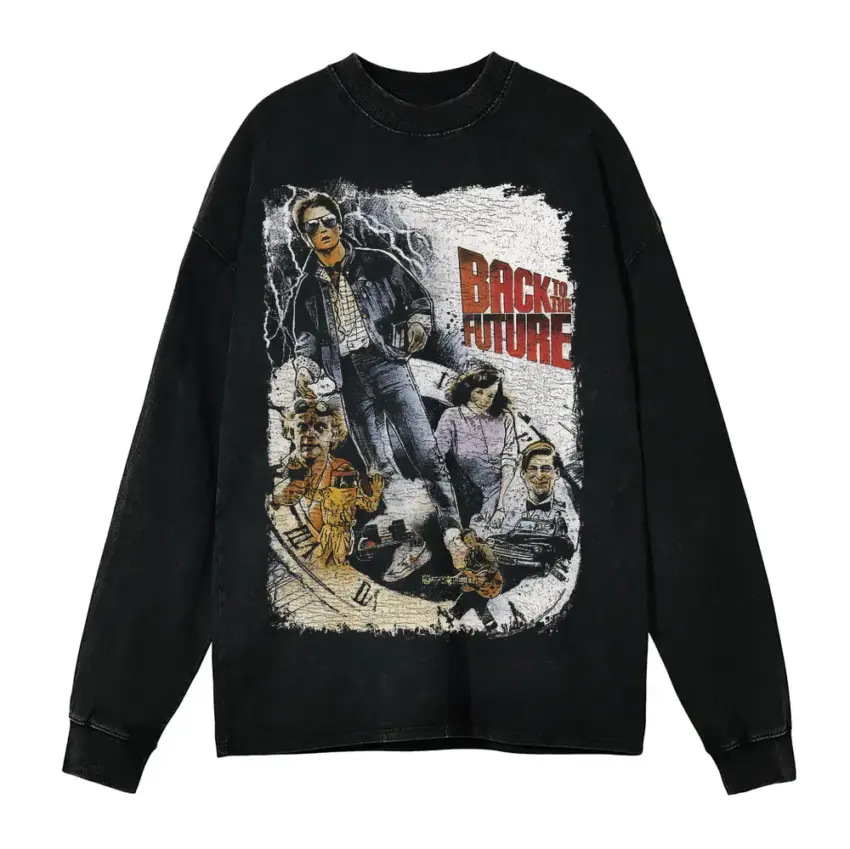 Where We're Going Aicd Wash Oversized Long Sleeve Shirt