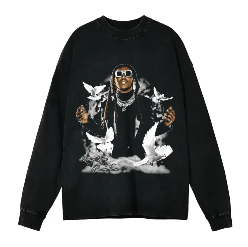 A Milli Aicd Wash Oversized Long Sleeve Shirt