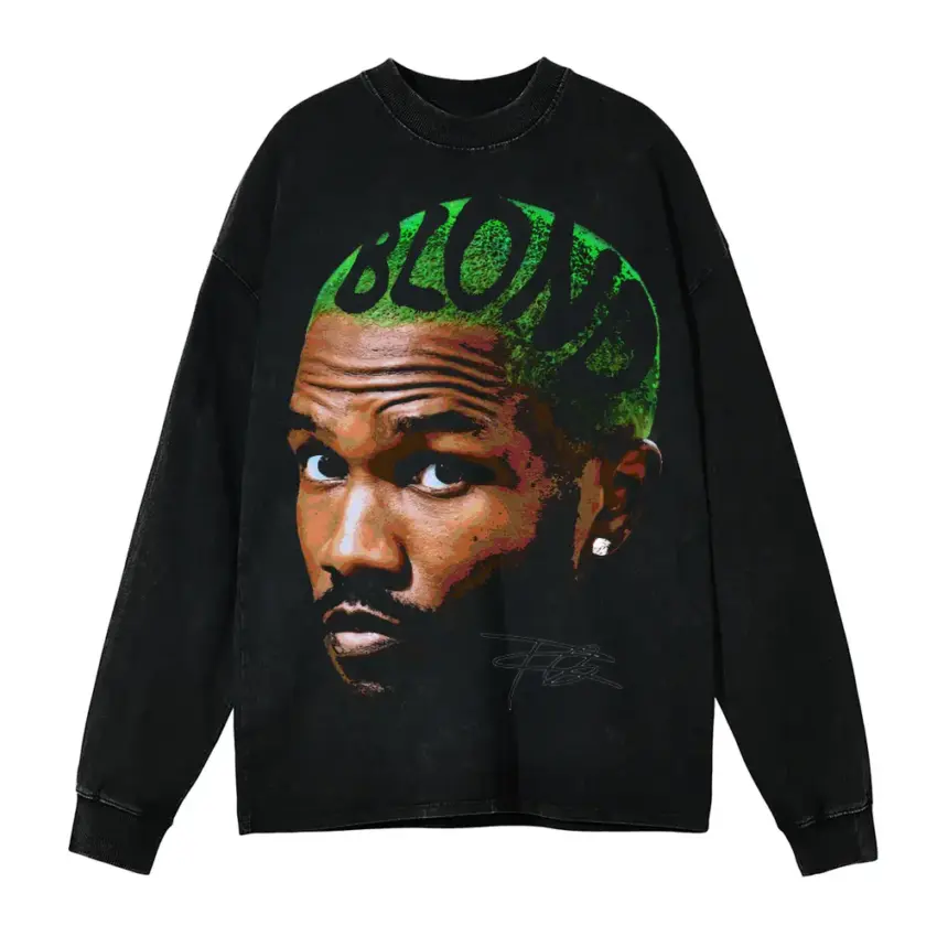 Blonde Era Aicd Wash Oversized Long Sleeve Shirt