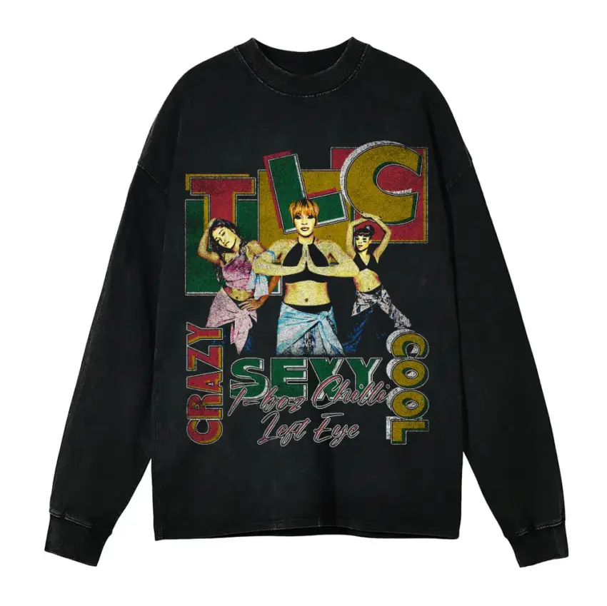 Crazy Sexy Cool Aicd Wash Oversized Long Sleeve Shirt