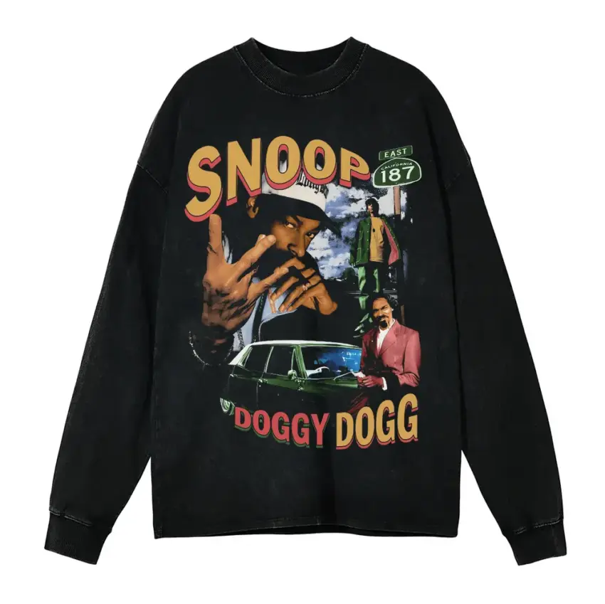 Doggystyle Era Vibe 2 Aicd Wash Oversized Long Sleeve Shirt