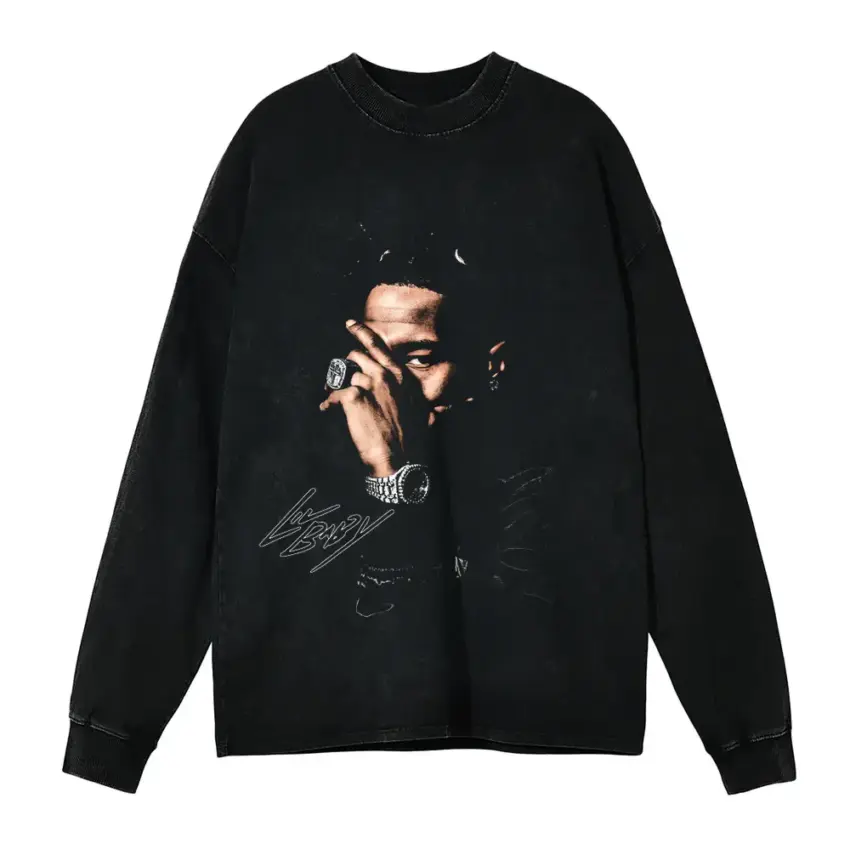 Die Lit Signature Aicd Wash Oversized Long Sleeve Shirt