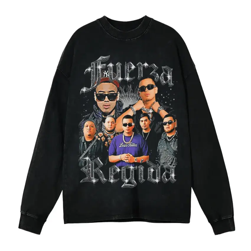Fuerza Regida Tribute Aicd Wash Oversized Long Sleeve Shirt