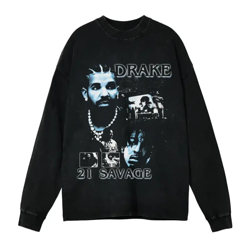 Her Loss Drake And Savage Aicd Wash Oversized Long Sleeve Shirt