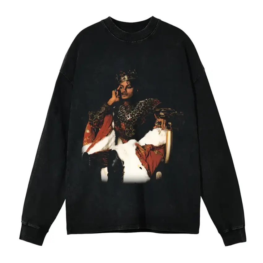 Her Loss Aicd Wash Oversized Long Sleeve Shirt