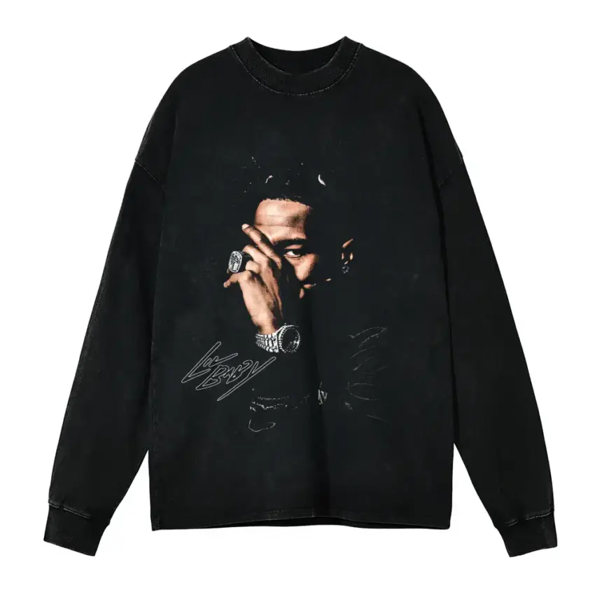 Hoodie SZN Aicd Wash Oversized Long Sleeve Shirt