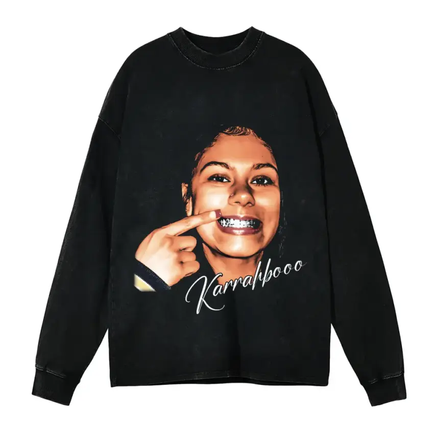 Killa Kerry Aicd Wash Oversized Long Sleeve Shirt