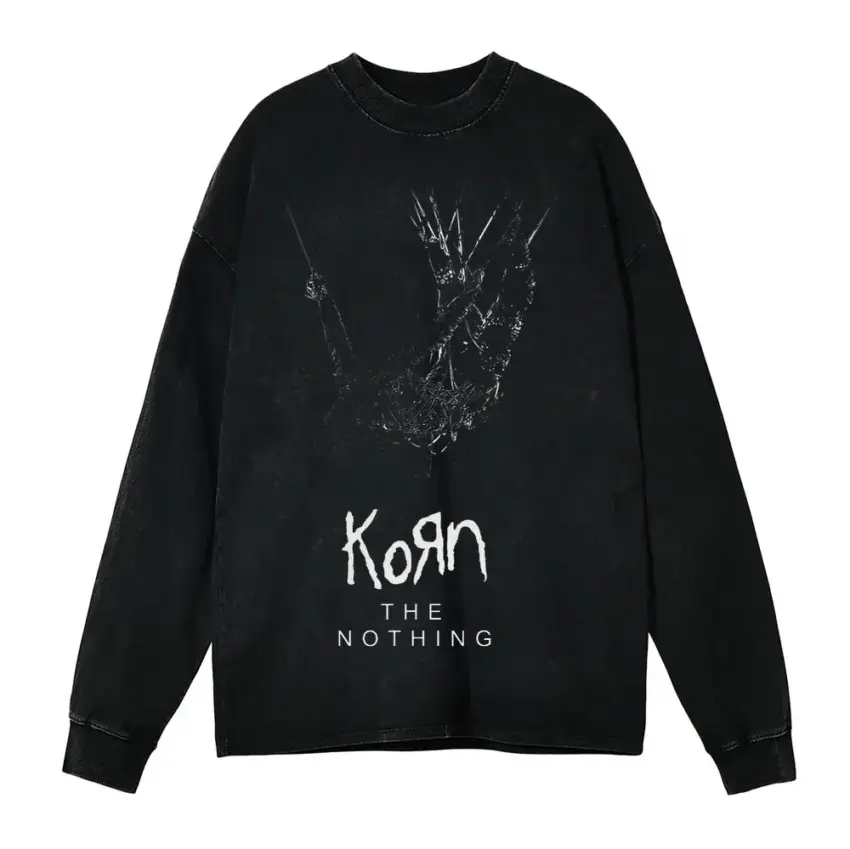 Korn The Nothing Aicd Wash Oversized Long Sleeve Shirt