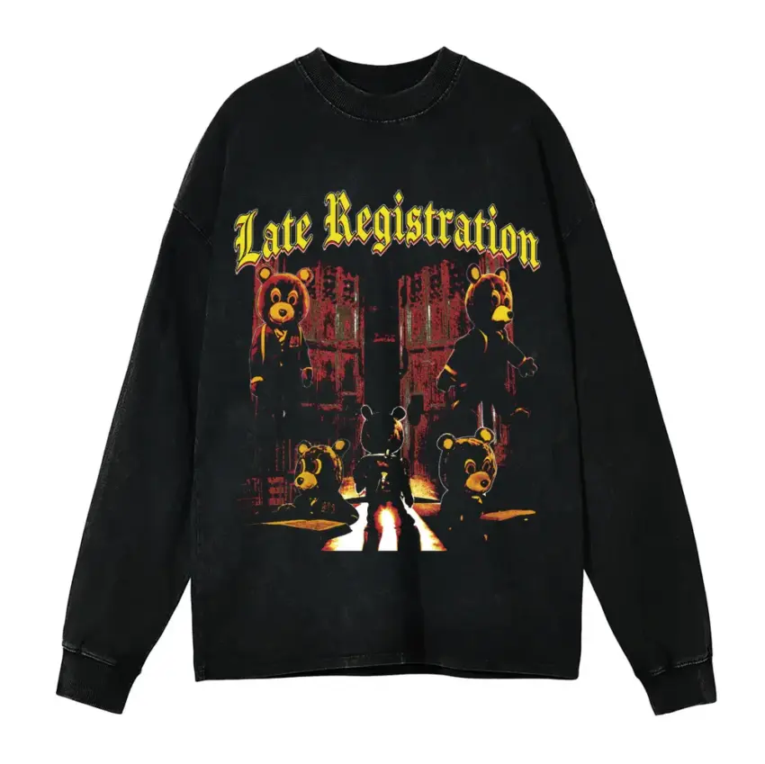 Late Registration Aicd Wash Oversized Long Sleeve Shirt