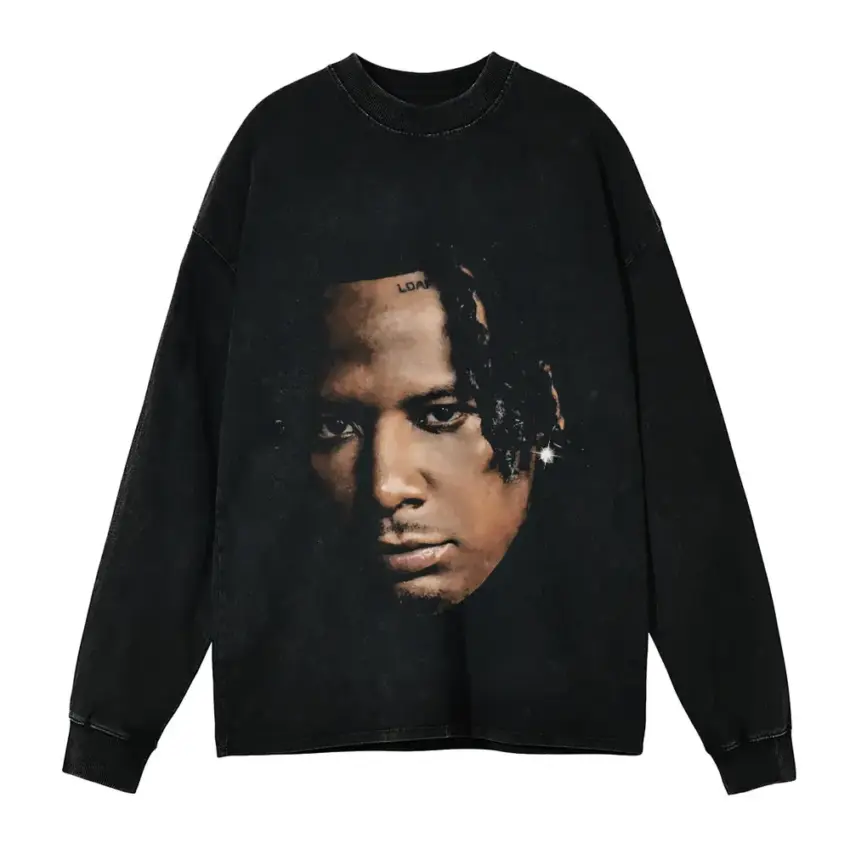 Moneybagg Yo A Gangstas Pain Aicd Wash Oversized Long Sleeve Shirt