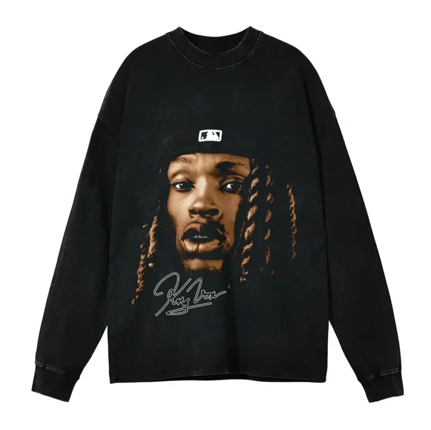 O Block Legend Aicd Wash Oversized Long Sleeve Shirt