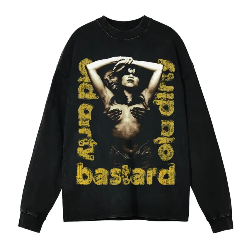 Ol Dirty Bastard Got Your Money Aicd Wash Oversized Long Sleeve Shirt