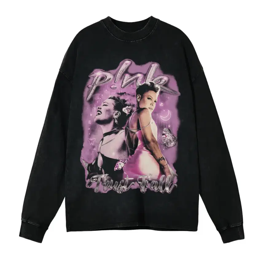 Playboi Carti Whole Lotta Red Aicd Wash Oversized Long Sleeve Shirt