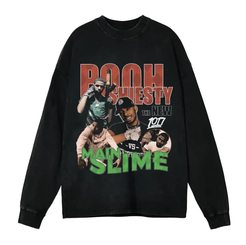 Pooh Shiesty Shiesty Season Aicd Wash Oversized Long Sleeve Shirt