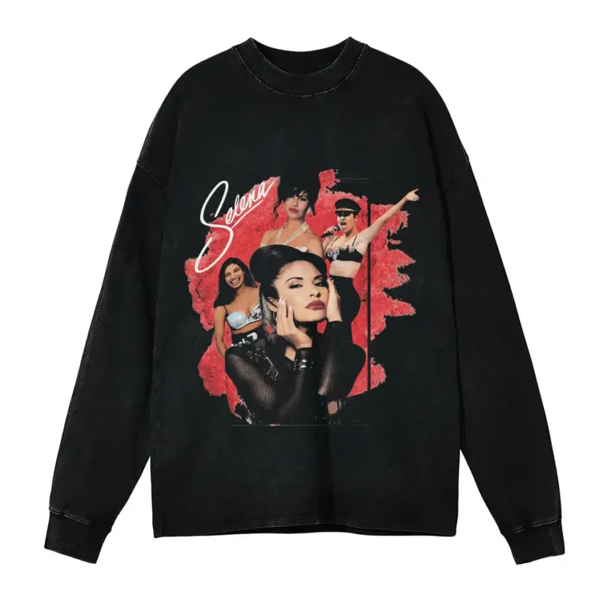 Selena Dreaming Of You Aicd Wash Oversized Long Sleeve Shirt