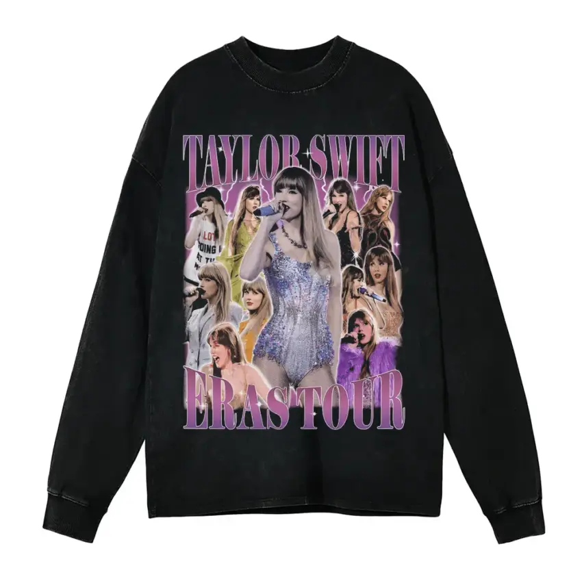Taylor Swift Eras Tour Vibrance Aicd Wash Oversized Long Sleeve Shirt