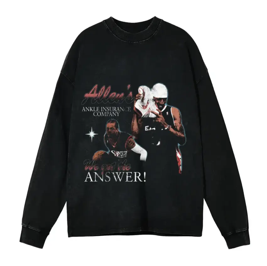 The Answer Aicd Wash Oversized Long Sleeve Shirt