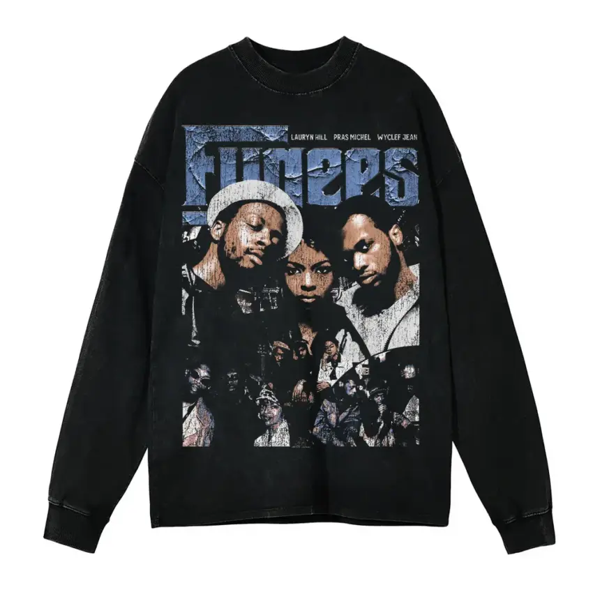Three 6 Mafia Trio Aicd Wash Oversized Long Sleeve Shirt