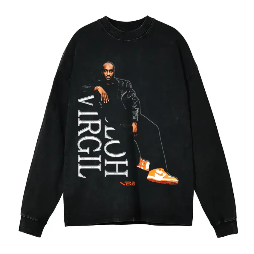 Virgil Was Here Aicd Wash Oversized Long Sleeve Shirt