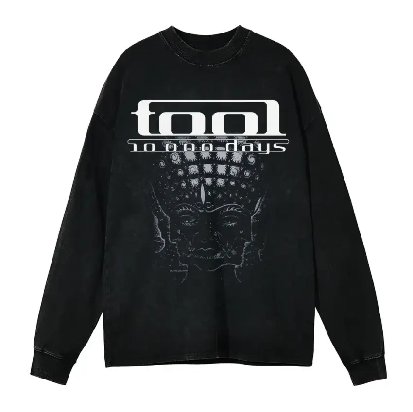 Tool 10000 Days Aicd Wash Oversized Long Sleeve Shirt