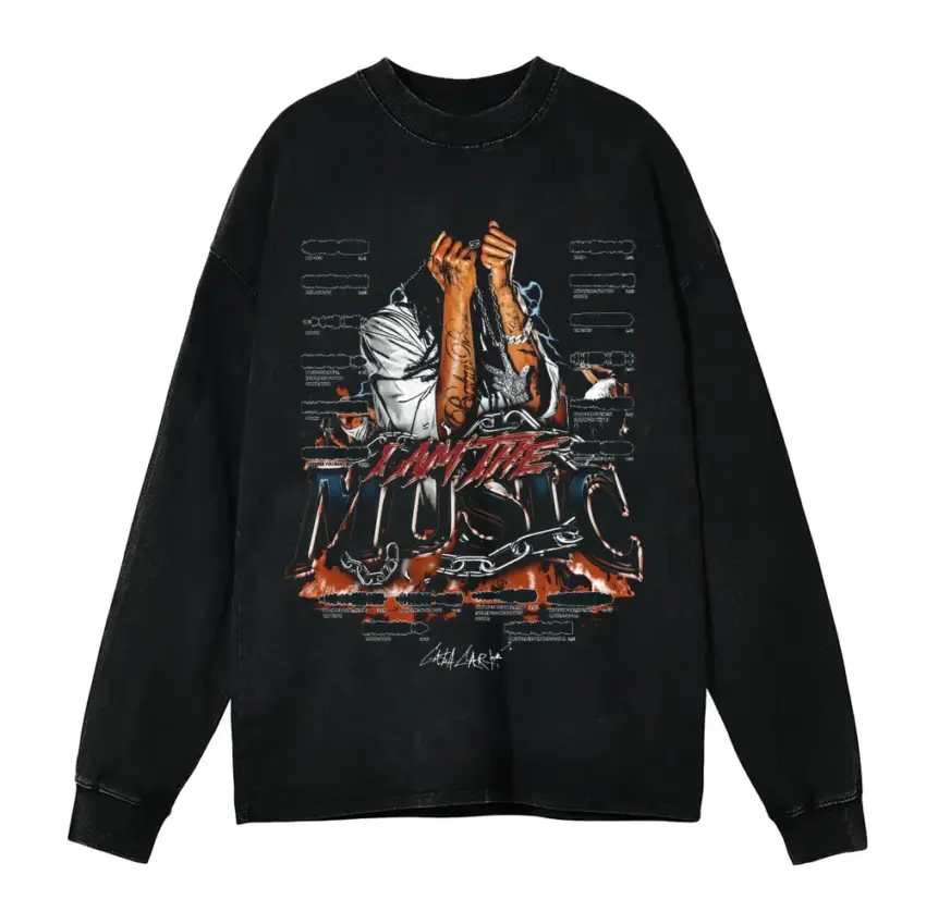 Worlds Most Dangerous Group Aicd Wash Oversized Long Sleeve Shirt