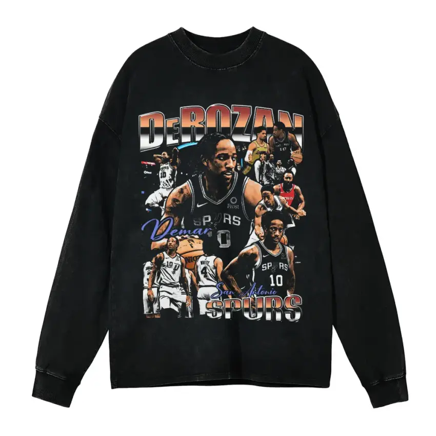 DeMar DeRozan Mid Range Maestro Aicd Wash Oversized Long Sleeve Shirt