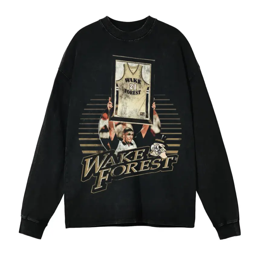 Demon Deacons Legacy Aicd Wash Oversized Long Sleeve Shirt