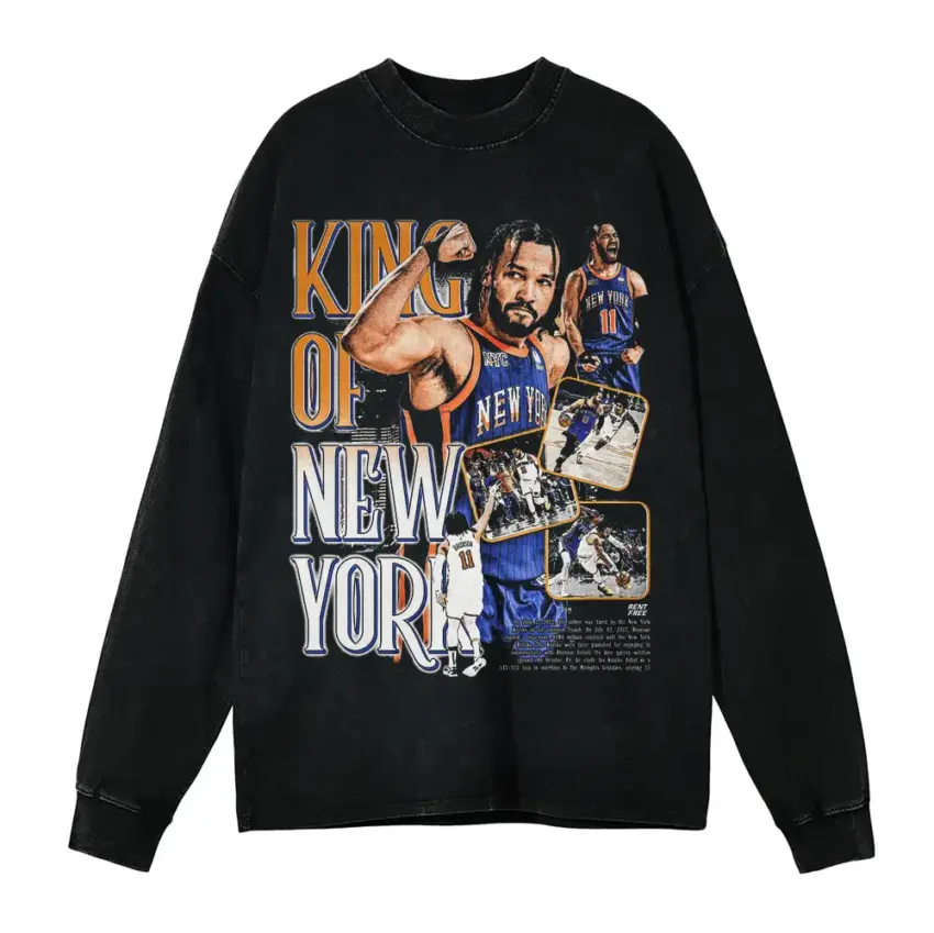 Mecca Of Basketball Aicd Wash Oversized Long Sleeve Shirt