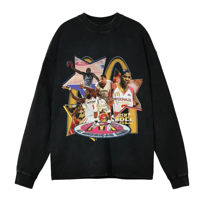 The Big Three Aicd Wash Oversized Long Sleeve Shirt