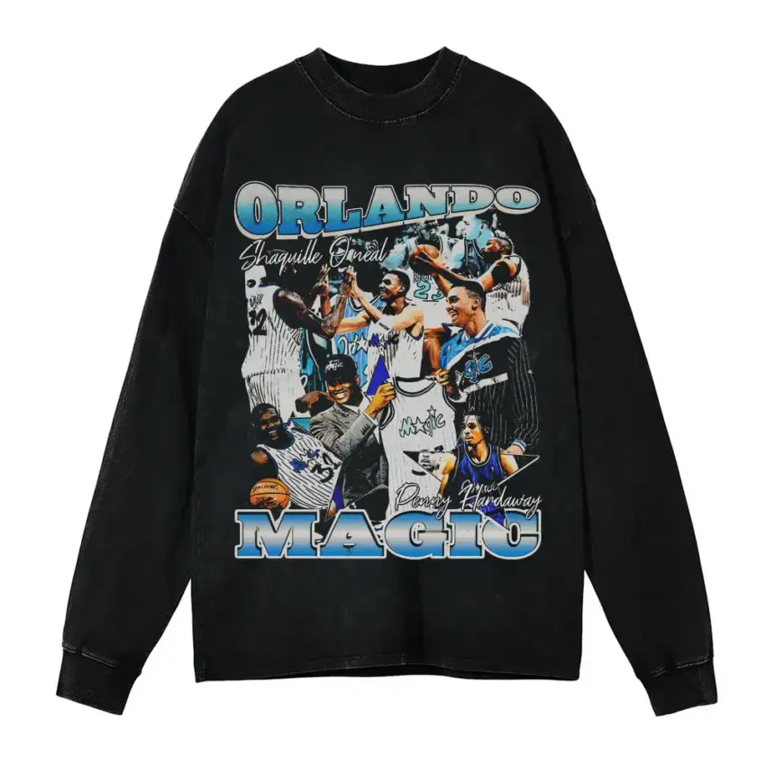 The Penny And Shaq Show Aicd Wash Oversized Long Sleeve Shirt