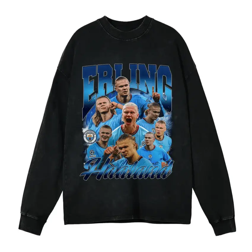 The Blue Terminator Aicd Wash Oversized Long Sleeve Shirt