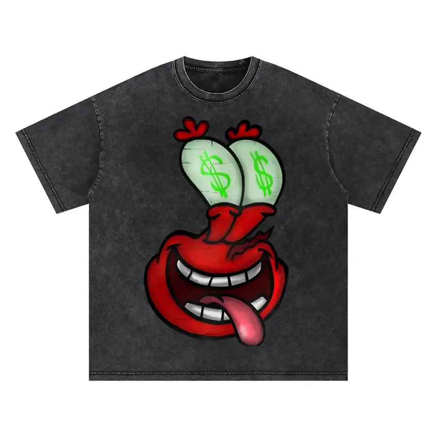 Greedy Grin Oversized Acid Wash T-shirt