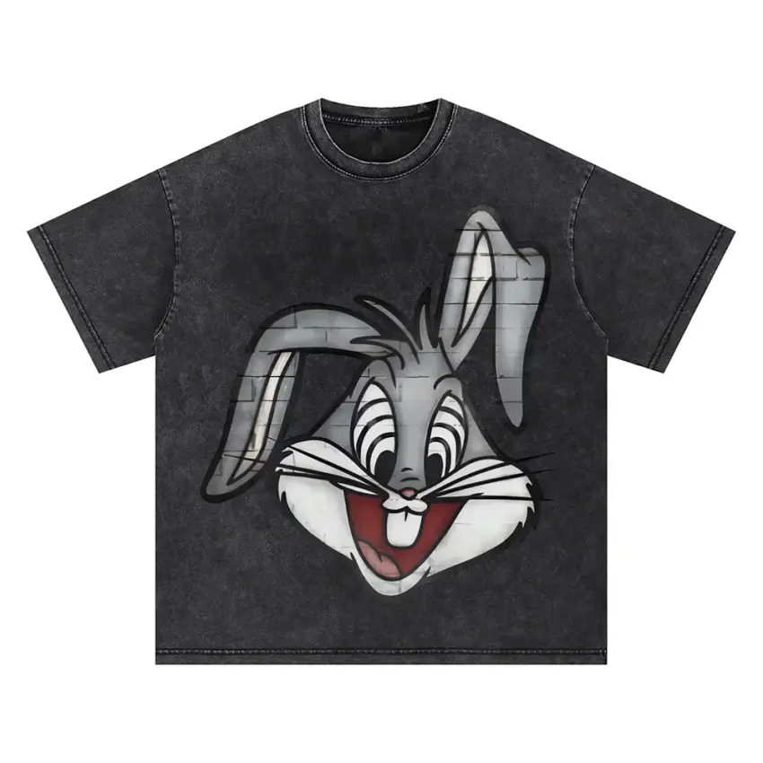 Wascally Wabbit Oversized Acid Wash T-shirt