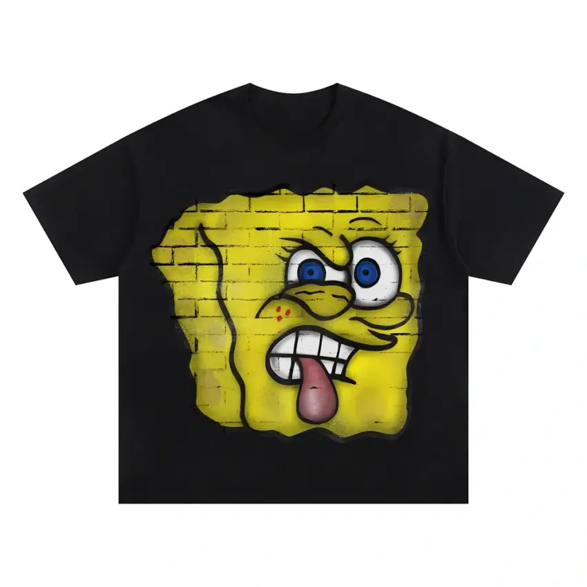 Porous Psyche Oversized Black Graphic Tee