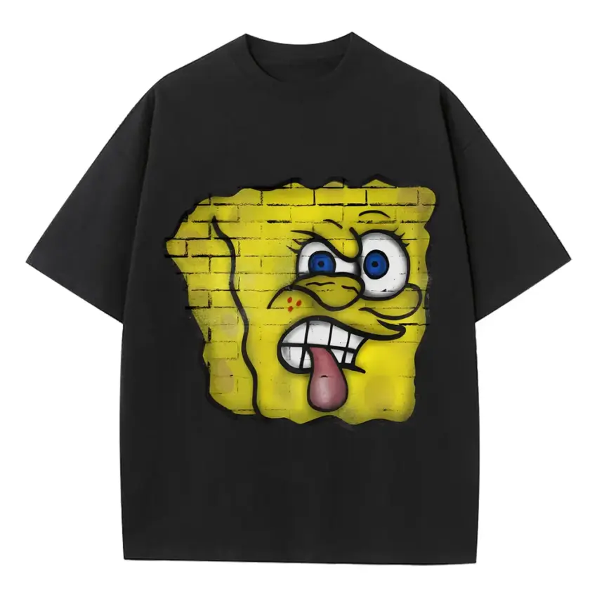 Porous Psyche Heavyweight Oversized Black Graphic Tee