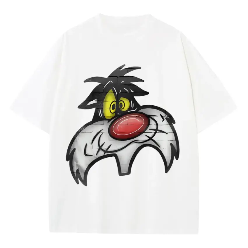 Sufferin Succotash Heavyweight Oversized White Graphic Tee