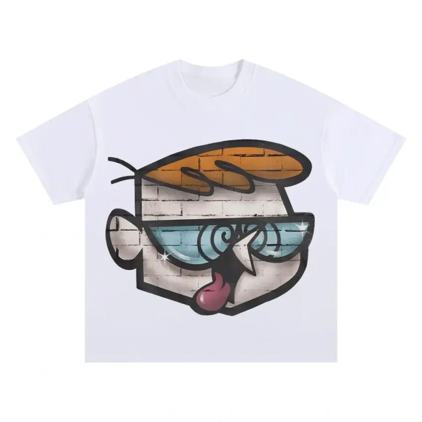 Boy Genius Oversized White Graphic Tee