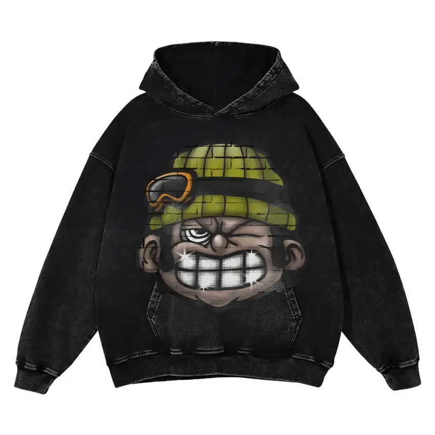 Master Of Mischief Aicd Wash Oversized Hoodie
