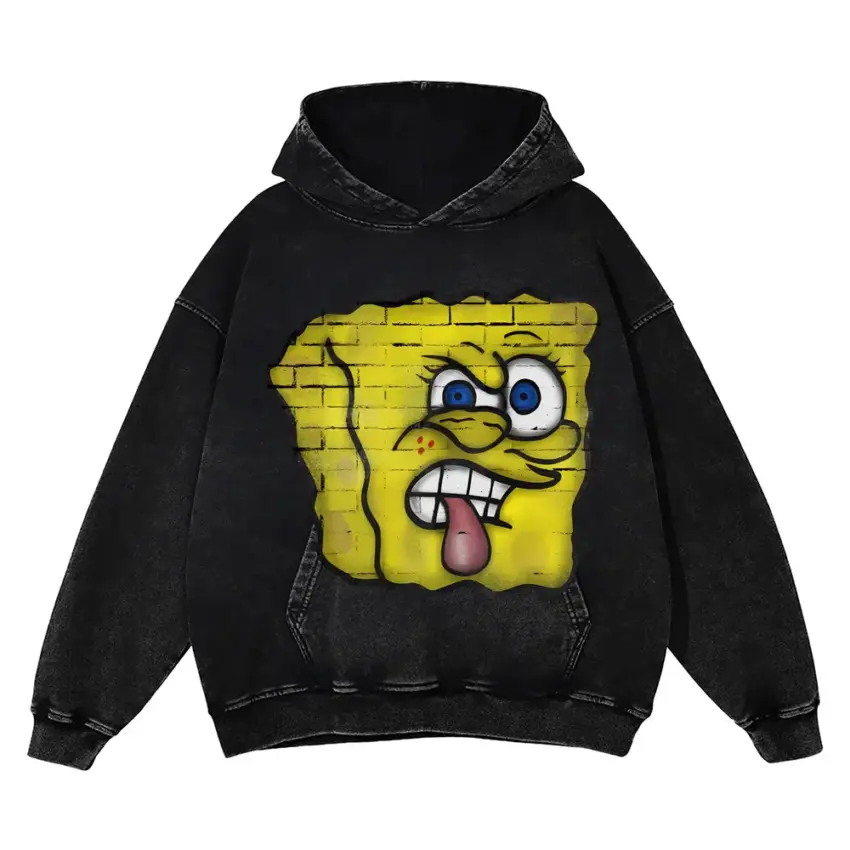 Porous Psyche Aicd Wash Oversized Hoodie