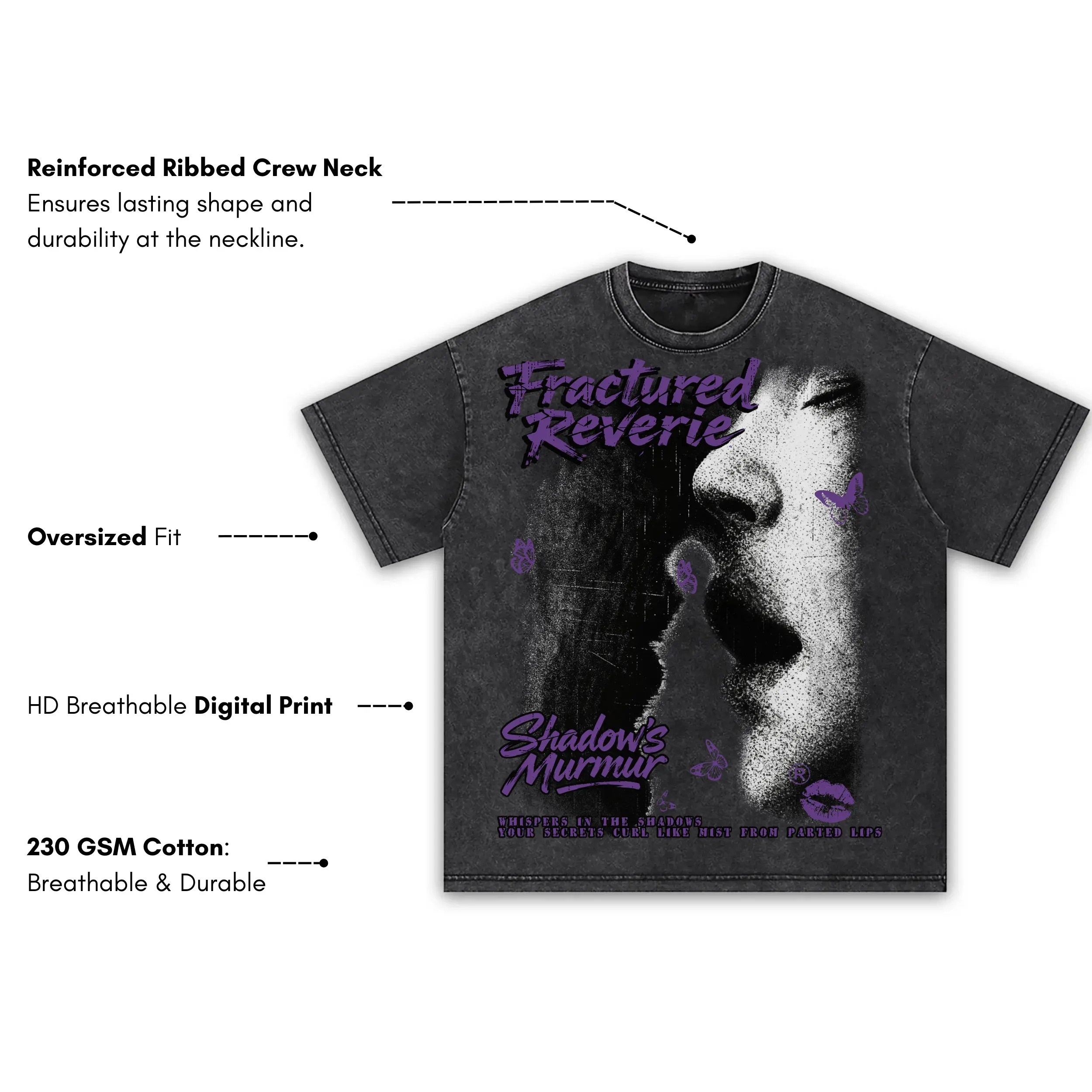 Retro Purple x Fractured Reverie Vintage Acid Wash Tee - Image 3