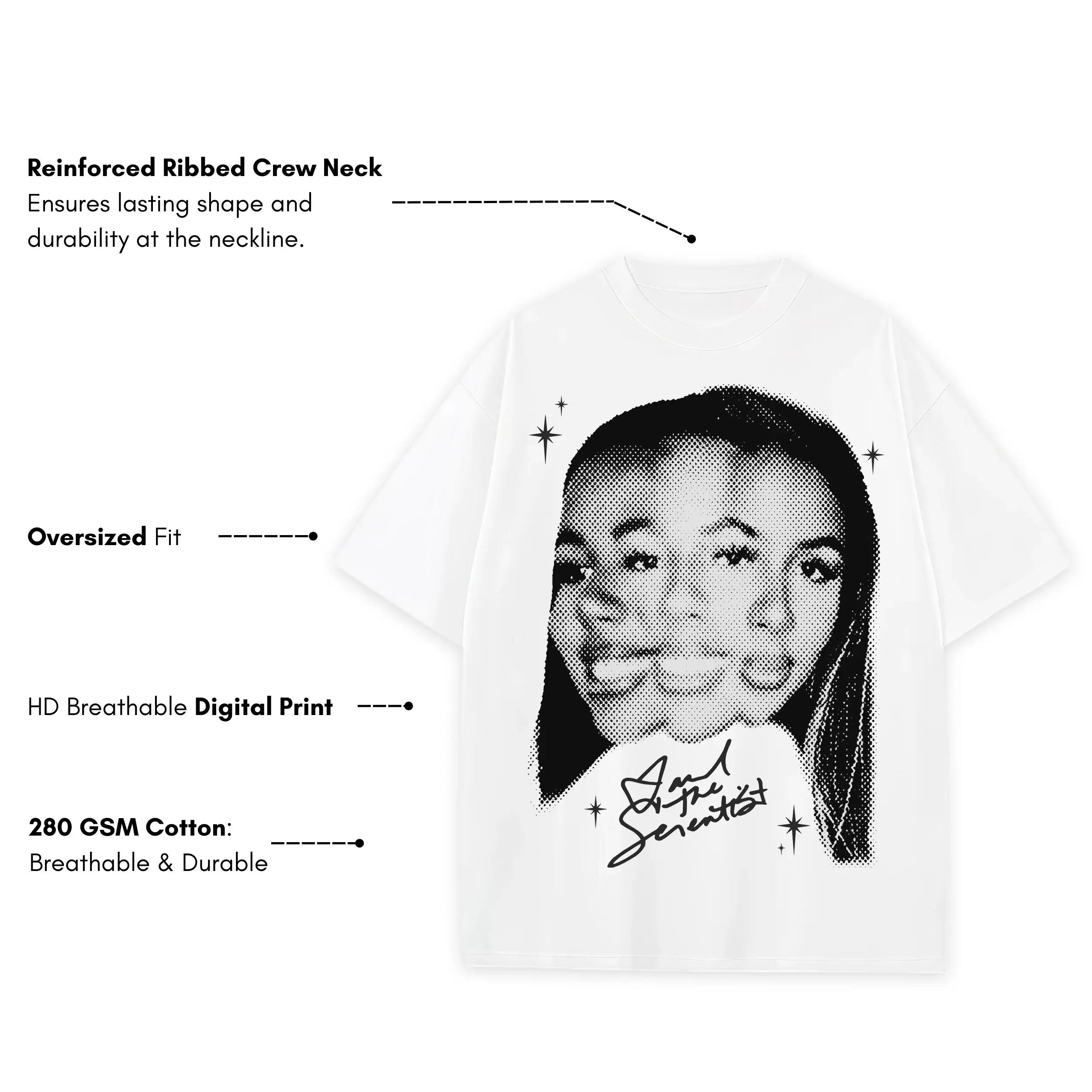 Retro Black x Mariah The Scientist 'Glitch Effect' Heavyweight Tee - White - Image 3