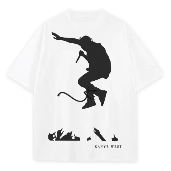 Retro Black x Kanye West 'Silhouette Jump' Heavyweight Tee - White